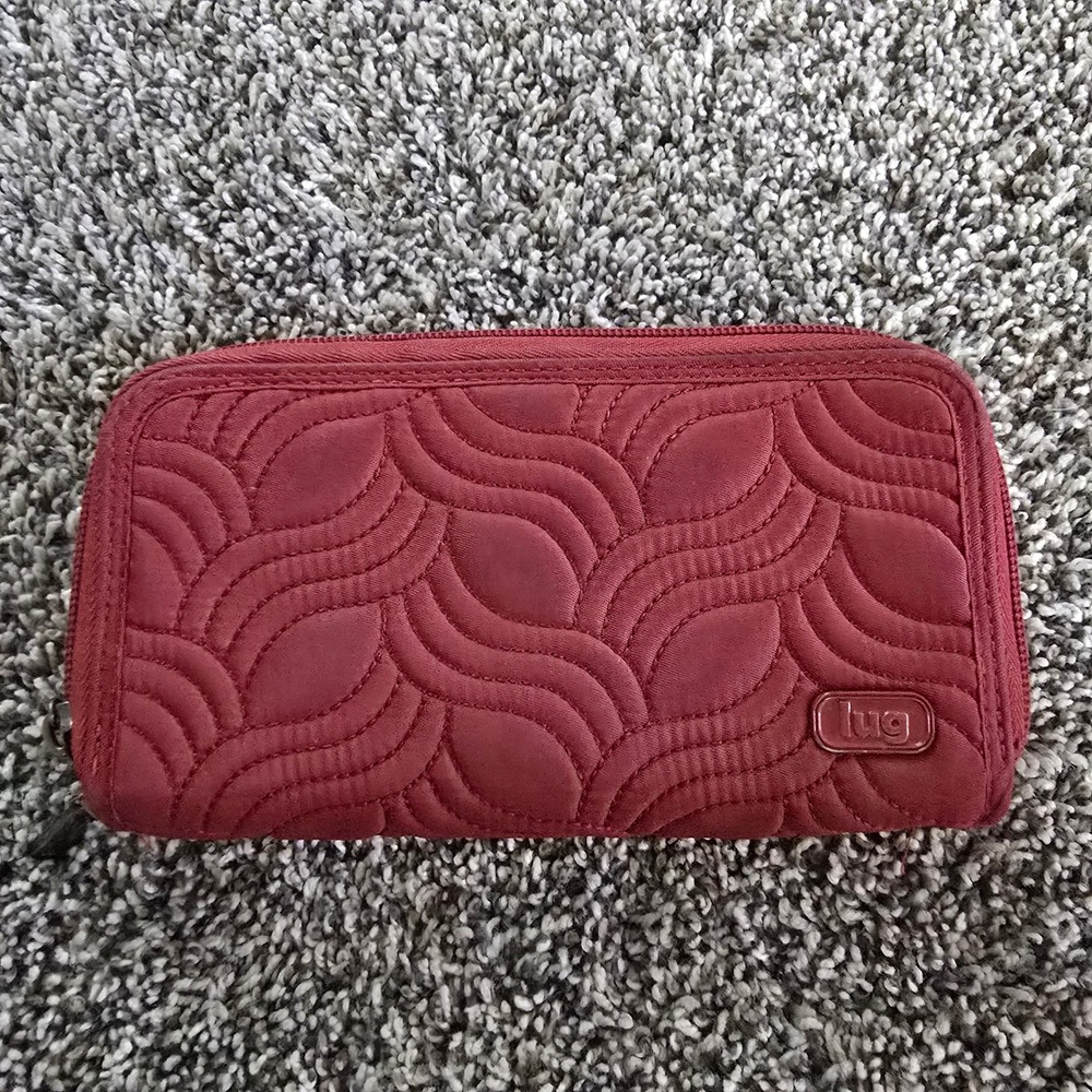 Lug Splits XL Rosewood Red Quilted Zip-Around Wallet